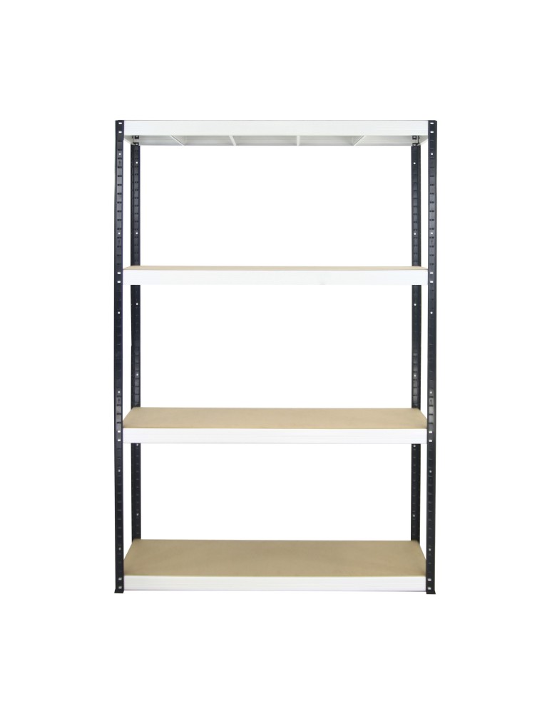Kellerregale/Garagenregale - Metallregal Werkstatt Schwerlastregal Helios HBW_180x075x45_4 Böden, Traglast: 350 Kg, Farbe: SCHWARZ/WEIß - product new.modo24.de 3