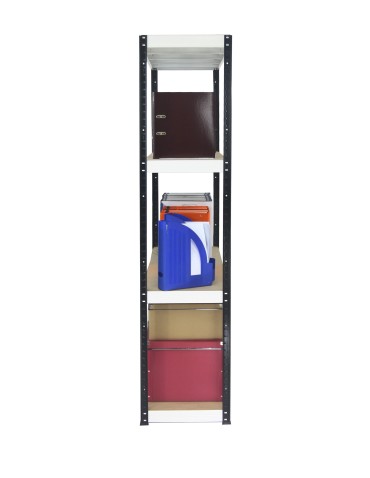 Kellerregale/Garagenregale - Metallregal Werkstatt Schwerlastregal Helios HBW_180x075x45_4 Böden, Traglast: 175 Kg, Farbe: SCHWARZ/WEIß - product 13