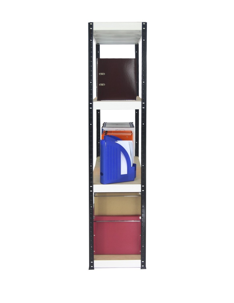 Kellerregale/Garagenregale - Metallregal Werkstatt Schwerlastregal Helios HBW_180x075x45_4 Böden, Traglast: 175 Kg, Farbe: SCHWARZ/WEIß - product new.modo24.de 13