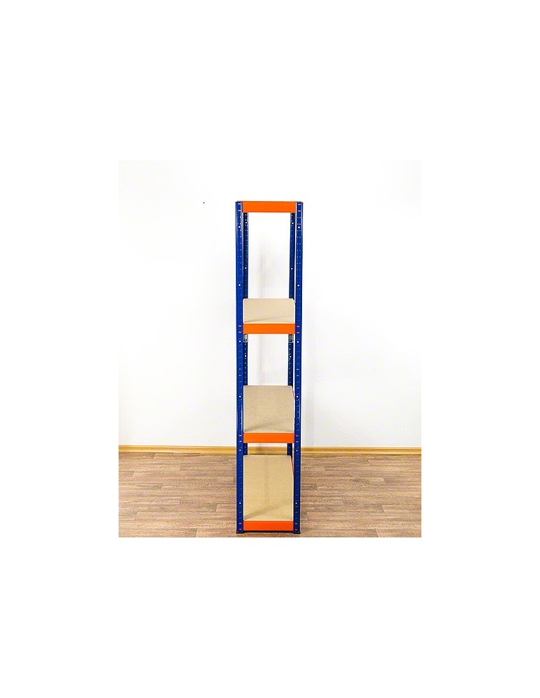 Kellerregale/Garagenregale - Metallregal Werkstatt Schwerlastregal Helios HNO_180x075x40_4 Böden, Traglast: 275 Kg, Farbe: BLAU/ORANGE - product new.modo24.de 2