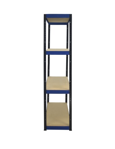 Kellerregale/Garagenregale - Metallregal Werkstatt Schwerlastregal Helios HBN_180x075x40_4 Böden, Traglast: 350 Kg, Farbe: SCHWARZ/BLAU - product 6
