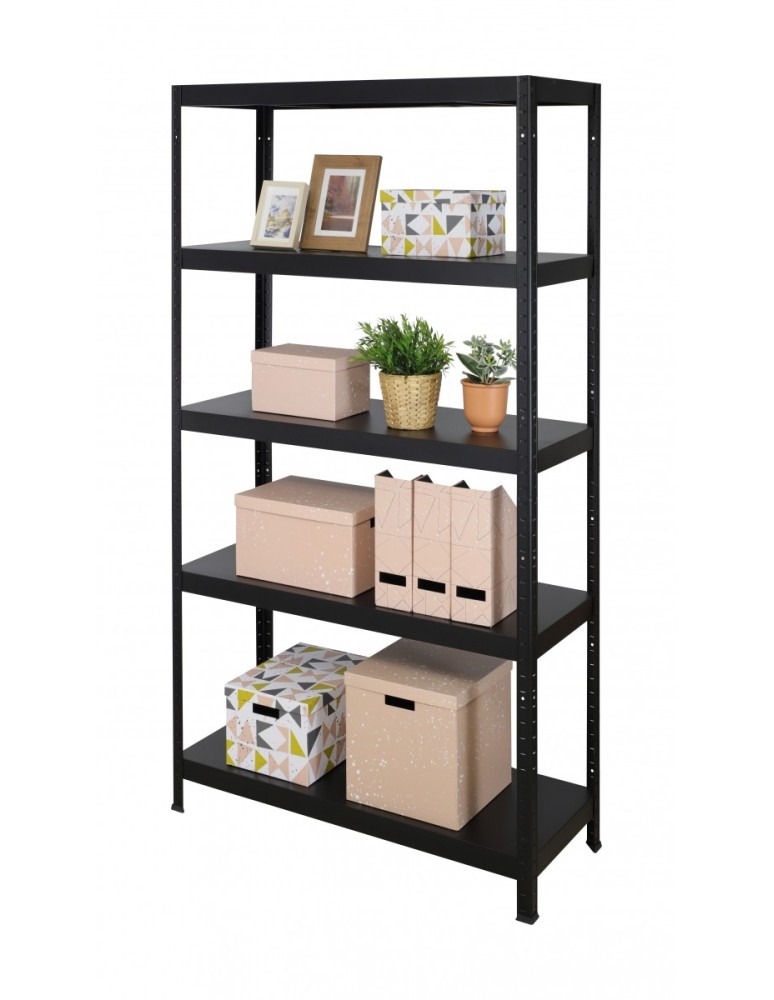 Metallregale - Metallregal ganz aus Metall Elara  EB_180x100x40_5_130, 5 Böden, schwarz - product new.modo24.de 1